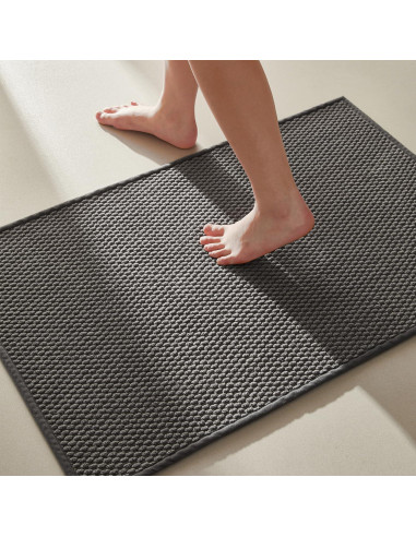 Alfombra de baño antideslizante TYUU gris oscuro 40x61cm