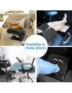 Reposapiés Ajustable OShuKang Plegable 32x32 cm Marrón 2