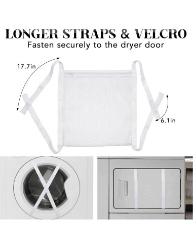 Paquete de 2 bolsas secadoras AYZTKUX 41.4x41.4 cm malla