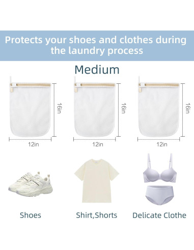 Bolsas de Lavandería de Malla Prezon 30x40 cm - 3 Pcs