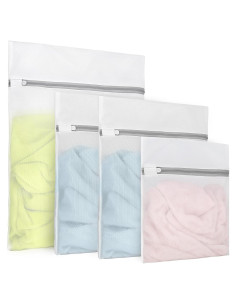 4 Bolsas de Lavandería de Malla Fina Muchfun - 1 Grande 40x50cm