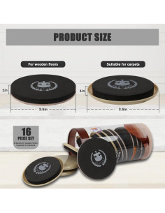 Kit de Deslizadores de Muebles Redondos 16 Piezas EVA 2