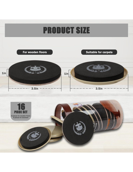 Kit de Deslizadores de Muebles Redondos 16 Piezas EVA Kit de Deslizadores de Muebles Redondos 16 Piezas EVA