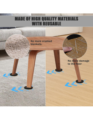 Kit de Deslizadores de Muebles Redondos 16 Piezas EVA