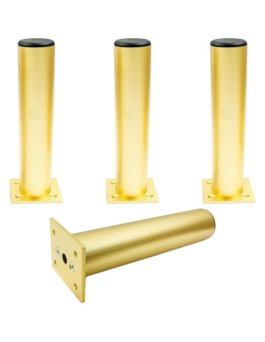 Juego de 4 patas ajustables Kyuionty 30 cm doradas para muebles