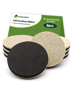 Deslizadores de Muebles de Fieltro COVERCORNER 8 PCS 8.89 cm