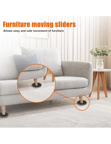 Deslizadores de Muebles Ninsula 10 Piezas 8.89 cm Reutilizables