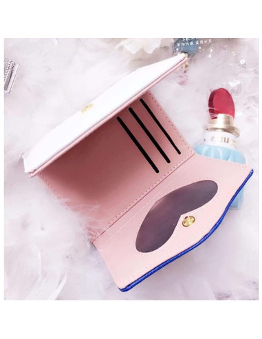 Cartera Pequeña Kawaii Sailor Moon Mujer PU Cuero Azul