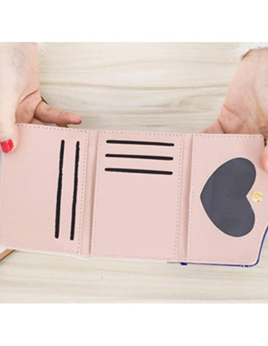 Cartera Pequeña Kawaii Sailor Moon Mujer PU Cuero Azul