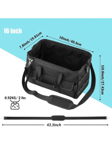 Bolsa de Herramientas KIPHCA 16" Impermeable 15 Compartimentos