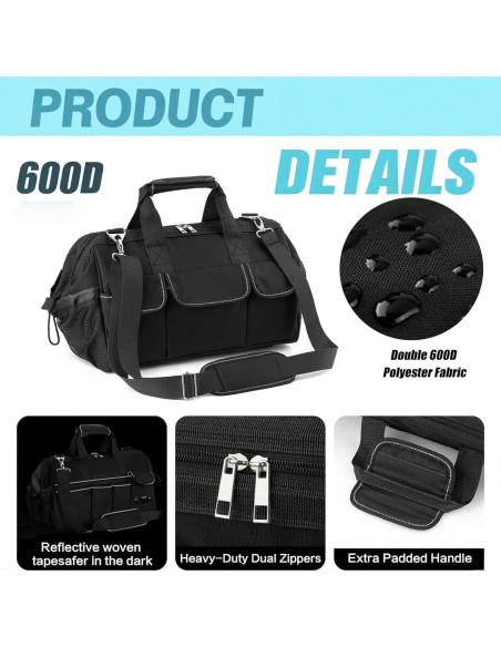 Bolsa de Herramientas KIPHCA 16" Impermeable 15 Compartimentos