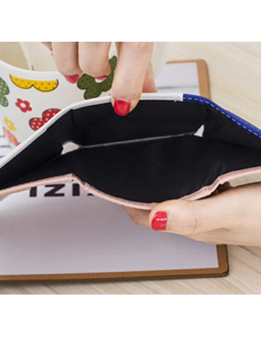 Cartera Pequeña Kawaii Sailor Moon Mujer PU Cuero Azul