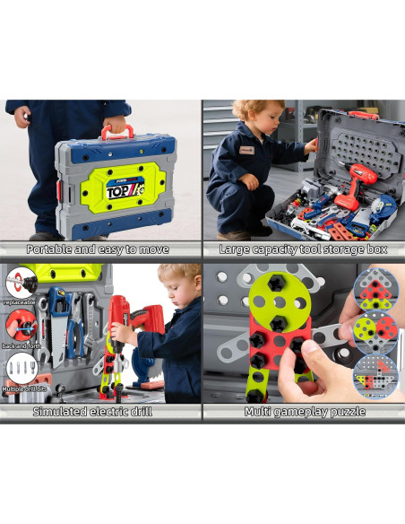 Kit de Herramientas para Niños POFJOEQ - Banco de Trabajo 81 cm