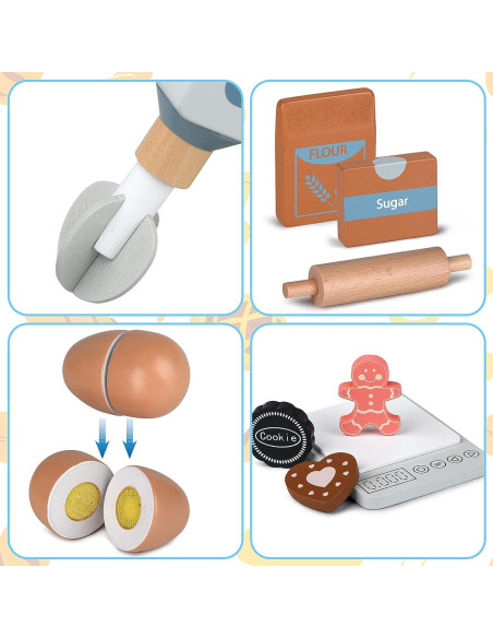 Juego de Accesorios de Cocina de Madera Medoga - Mezclador Infantil