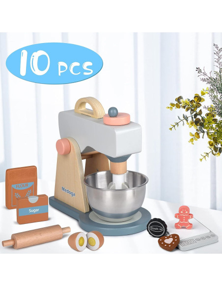 Juego de Accesorios de Cocina de Madera Medoga - Mezclador Infantil