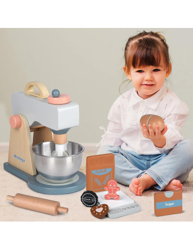 Juego de Accesorios de Cocina de Madera Medoga - Mezclador Infantil