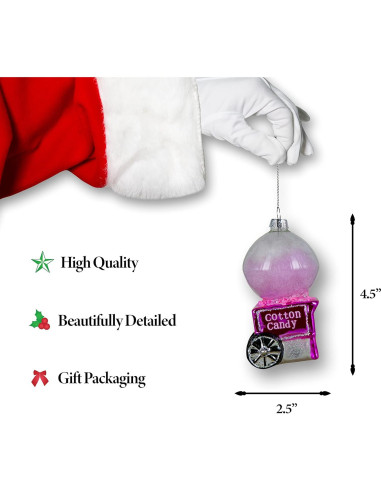 Adorno de Vidrio Máquina de Algodón de Azúcar North Star 6.35x11.43cm