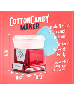 Máquina de Algodón de Azúcar Nostalgia Retro - Rojo, 1.61 kg 2