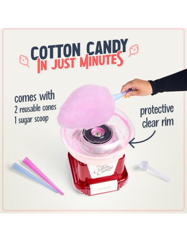 Máquina de Algodón de Azúcar Nostalgia Retro - Rojo, 1.61 kg