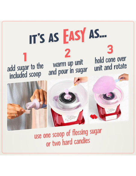 Máquina de Algodón de Azúcar Nostalgia Retro - Rojo, 1.61 kg