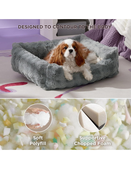 Cama Ortopédica para Perros Fluffy Lesure 76.2x61 cm Gris