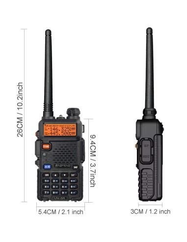 Walkie Talkies Baofeng UV-5R 2 Paquete Radio de Ham 128 Canales
