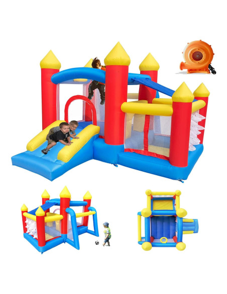 Castillo Inflable Baralir 7 en 1 para Niños 3-6 Años con Tobogán y Piscina de Pelotas Castillo Inflable Baralir 7 en 1 para Niños 3-6 Años con Tobogán y Piscina de Pelotas