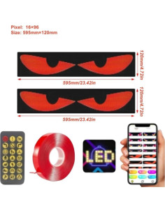 2PCS Ojos Diabólicos LED Ctopkatuo para Auto, Pantalla Flexible 2