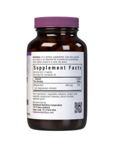 Citrato de Magnesio Bluebonnet 400mg - 60 Tabletas Veganas 2