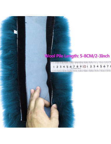 Cubiertas de Cinturón de Seguridad OGLAND - Lana Larga Negra - 2 Piezas