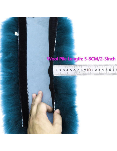 Cubiertas de Cinturón de Seguridad OGLAND - Lana Larga Negra - 2 Piezas