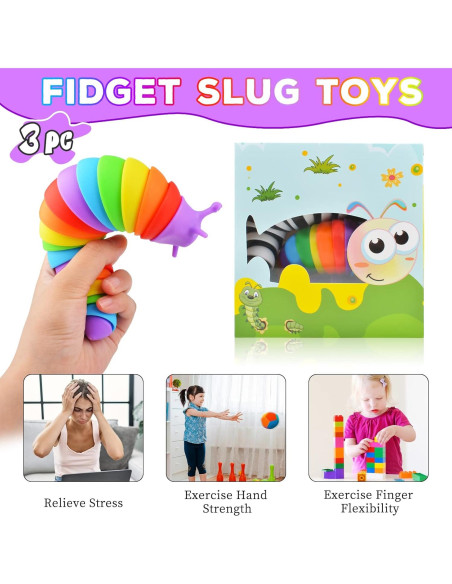 Juguete Antiestrés Slug Cevioce 3 Piezas para Niños y Adultos