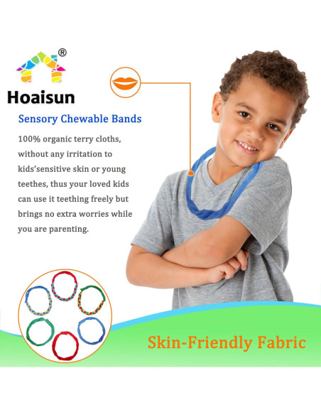 Collares Masticables Sensoriales para Niños - Tela Absorbente