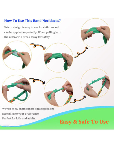 Collares Masticables Sensoriales para Niños - Tela Absorbente