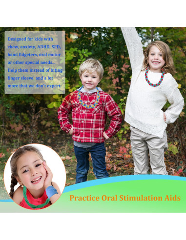 Collares Masticables Sensoriales para Niños - Tela Absorbente