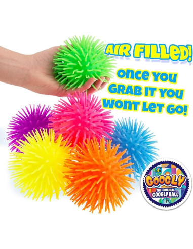 Pelotas Antiestrés Googly JA-RU con Picos Estirables (2 Unidades)