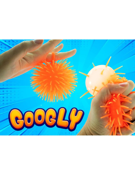 Pelotas Antiestrés Googly JA-RU con Picos Estirables (2 Unidades)