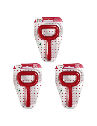 Tuberías Masticables Llc Juego de 3 Super con Protuberancias Rojas