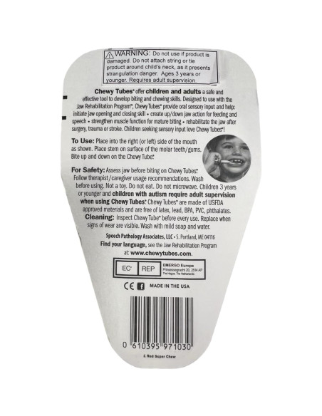 Tuberías Masticables Llc Juego de 3 Super con Protuberancias Rojas