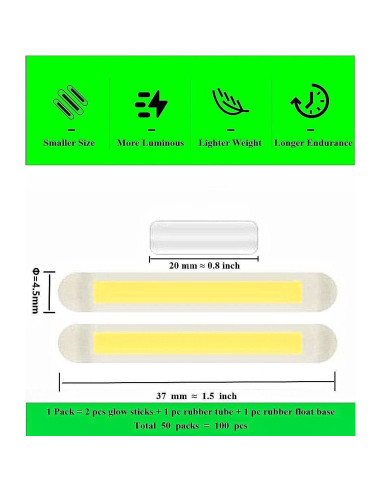 Palos de Luz para Pesca TRZLIFE 100pcs 3.81cm Alta Visibilidad