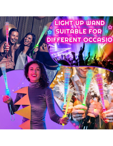 Paquete de 60 Varitas LED Brillantes Lewtemi Multicolor