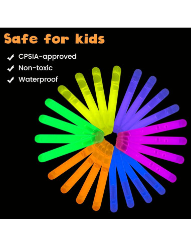 Palitos Brillantes Mini POPGIFTU 120 Pcs 5cm 6 Colores