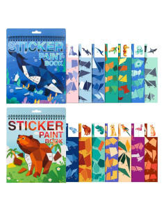 2 Libros de Stickers para Niños TPQKA Océano y Animales