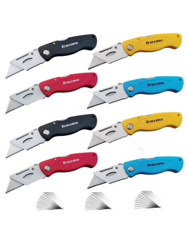 Paquete de 8 Cuchillos Utilitarios Plegables Tosconve con 30 Hojas