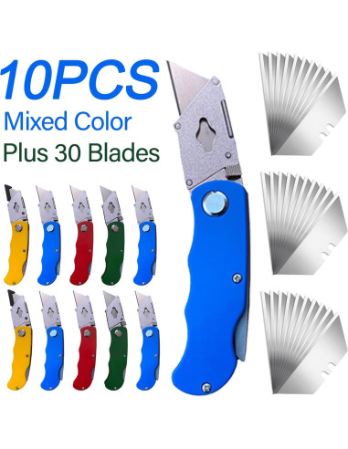 Juego de 10 cuchillos utilitarios Stino con 30 hojas de repuesto