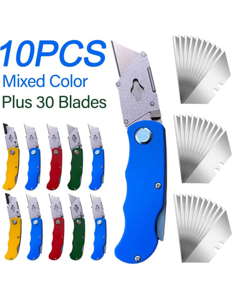 Juego de 10 cuchillos utilitarios Stino con 30 hojas de repuesto