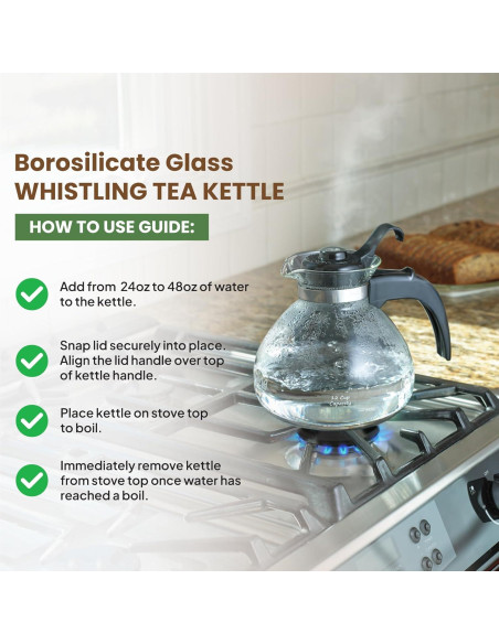 Hervidor de Té Silbante COLECCIÓN CAFÉS BREW 1.42L Vidrio