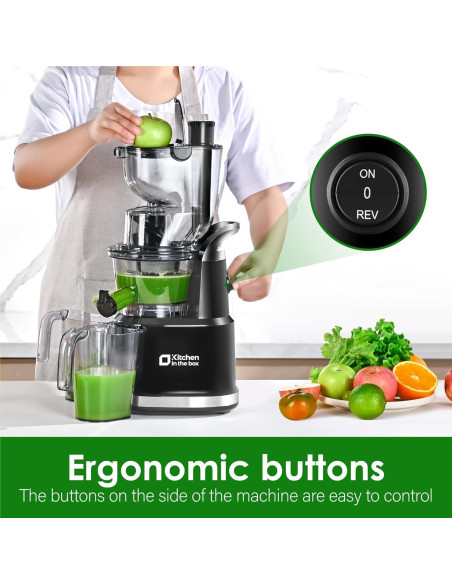 Exprimidor de Prensa Fría Cocina en la Caja MJ08 200W Negro