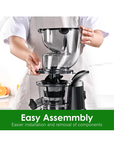 Exprimidor de Prensa Fría Cocina en la Caja MJ08 200W Negro