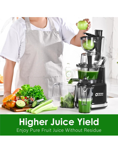 Exprimidor de Prensa Fría Cocina en la Caja MJ08 200W Negro